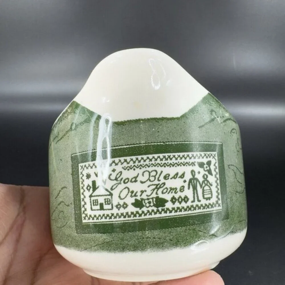 Royal Colonial Homestead Creamer Silhouette and‎ Sample Green and White Ceramic